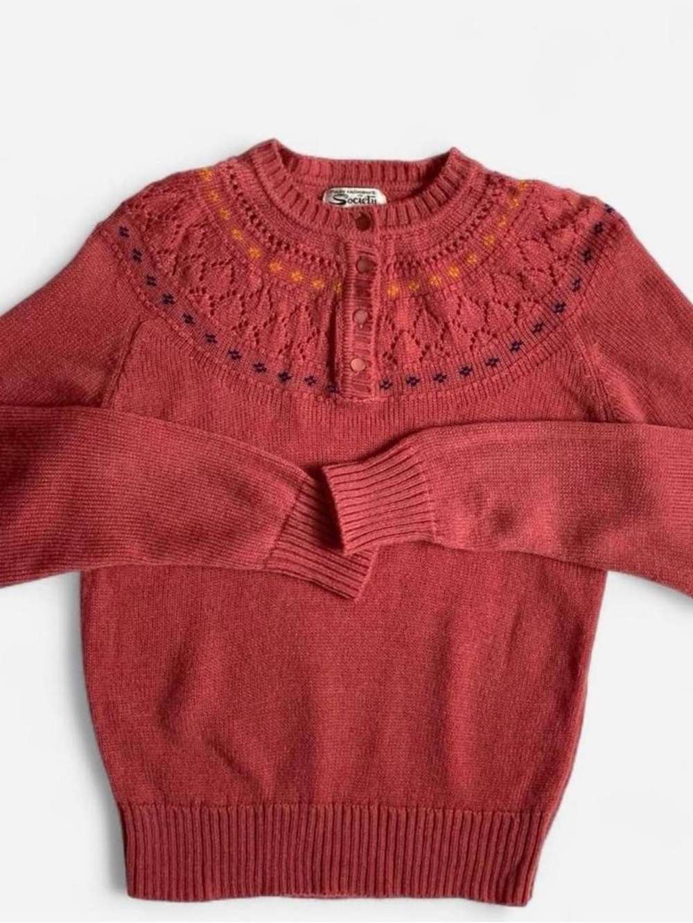 Vintage 80s rose pink pullover sweater